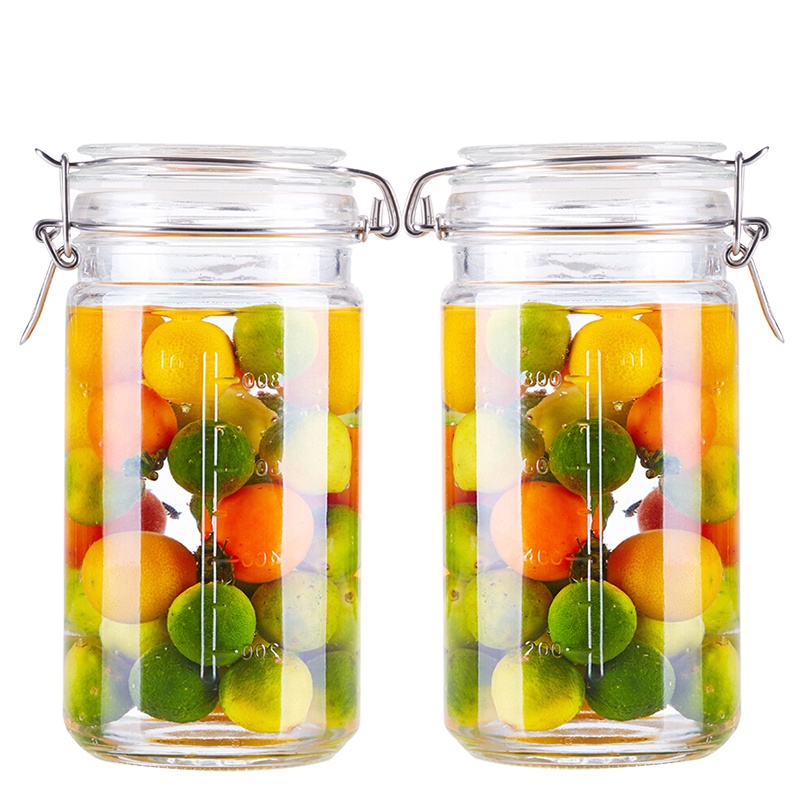 喜碧（Scybe）兰仕黛圆形加厚玻璃密封罐储藏罐1200ml 两只装