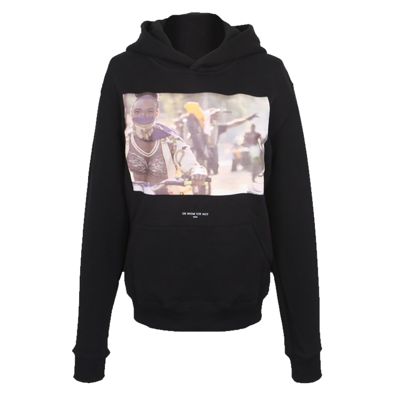 IH NOM UH NIT女士黑色棉质套头连帽卫衣NCW18248 009