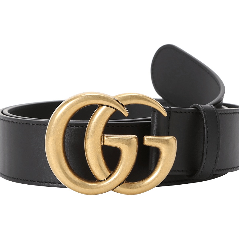 预售古驰(GUCCI 腰带4.0D 双G饰扣光面皮 皮带腰带 397660金扣