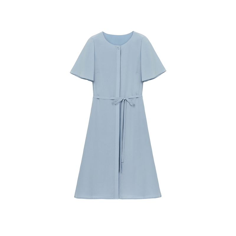 鄂尔多斯 1980[哈勃岛的海底系列]春夏真丝飘逸袖摆连衣裙