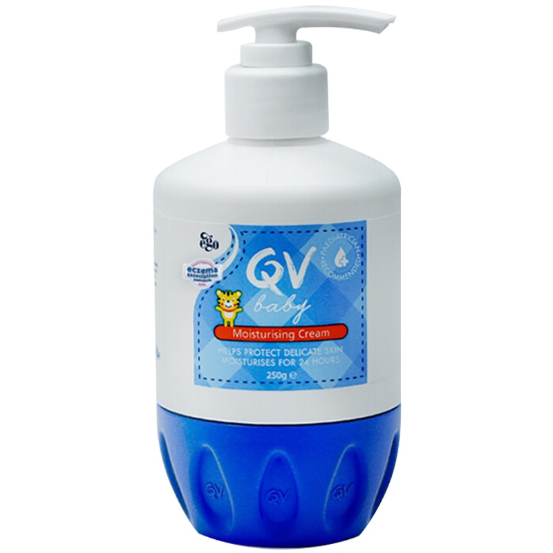 QV澳洲EGO意高益菓温和宝宝面霜含角鲨烷婴儿保湿润肤霜护脸250g挤压瓶