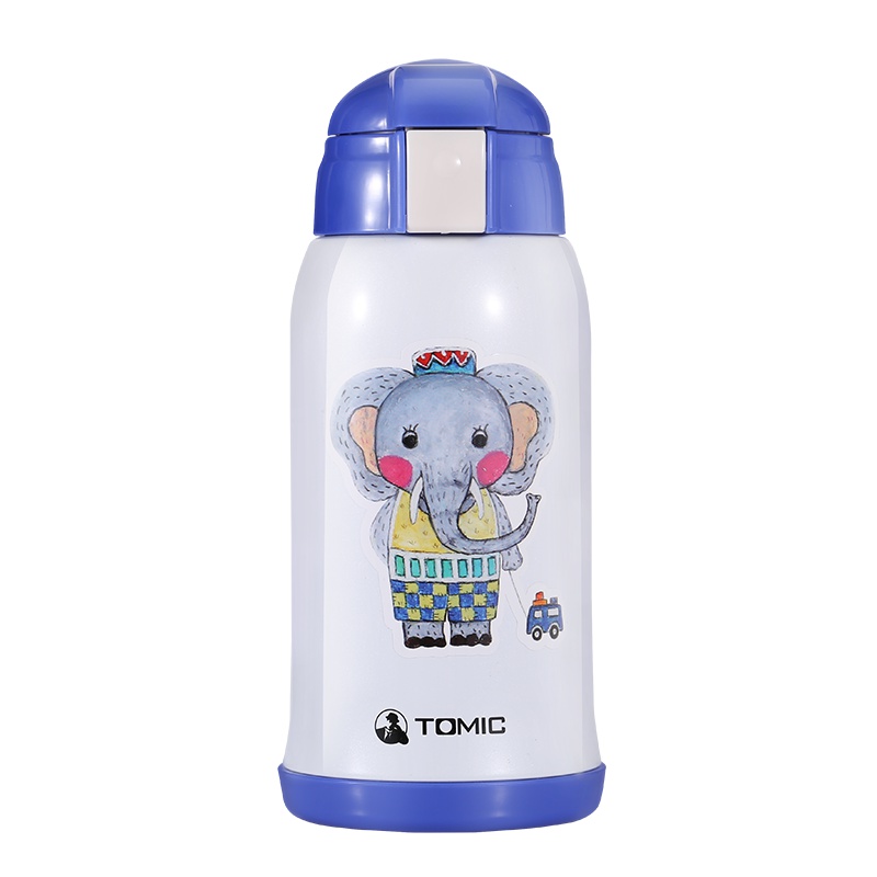 特美刻tomic儿童保温杯带吸管两用不锈钢防摔水壶学生幼儿园宝宝水杯子 呆萌象600ml