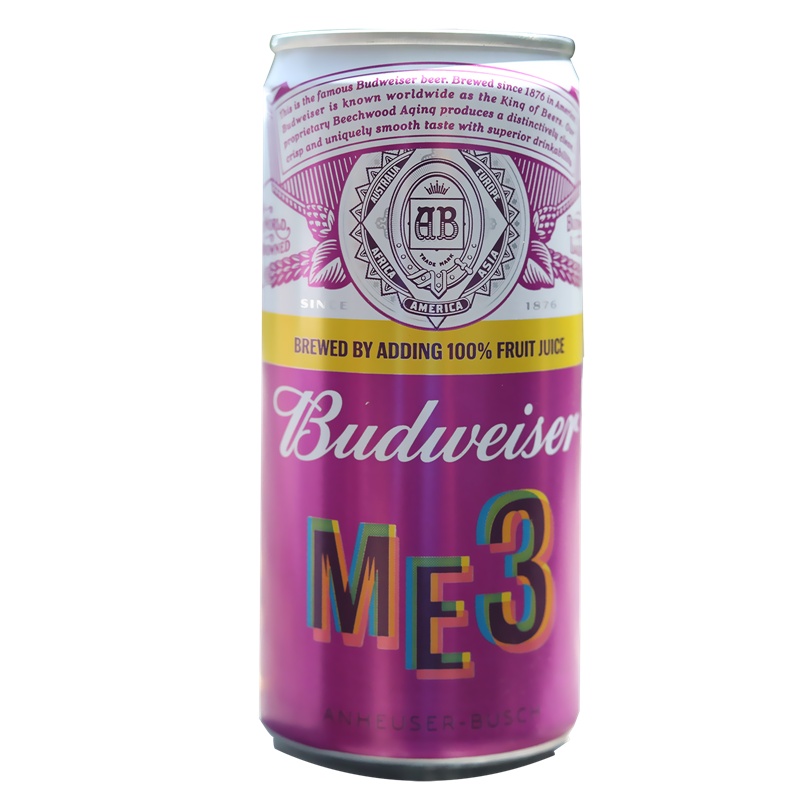 Budweiser/百威啤酒ME3果啤真的很迷270ml*24听整箱装