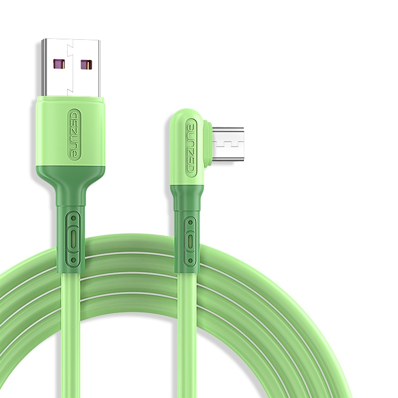 邻家-安卓液态硅胶弯头-数据线 黄色1.2米 超级快充 液态软胶 加固护网 恒温充电 双重保护 不开胶不开裂(1)