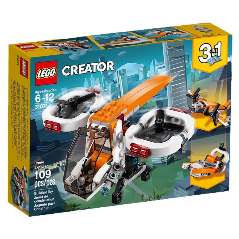 乐高(LEGO)Creator 创意百变 双旋翼无人机31071 儿童拼装积木玩具塑料 6-12岁 109颗