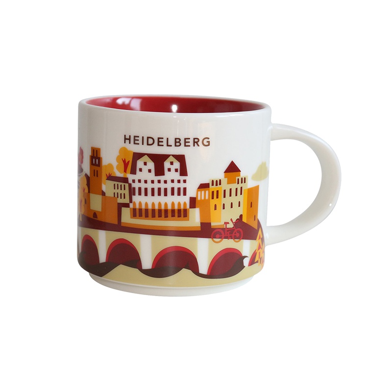 [海德堡]星巴克(Starbucks)Heidelberg海德堡城市主题陶瓷马克杯 414ml 星巴克杯子 德国进口