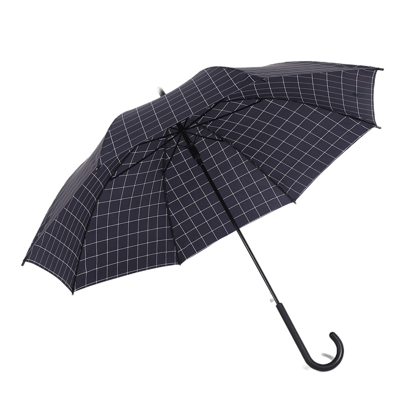 天堂伞官方商务经典格纹两伞半自动直柄长伞男 8#
