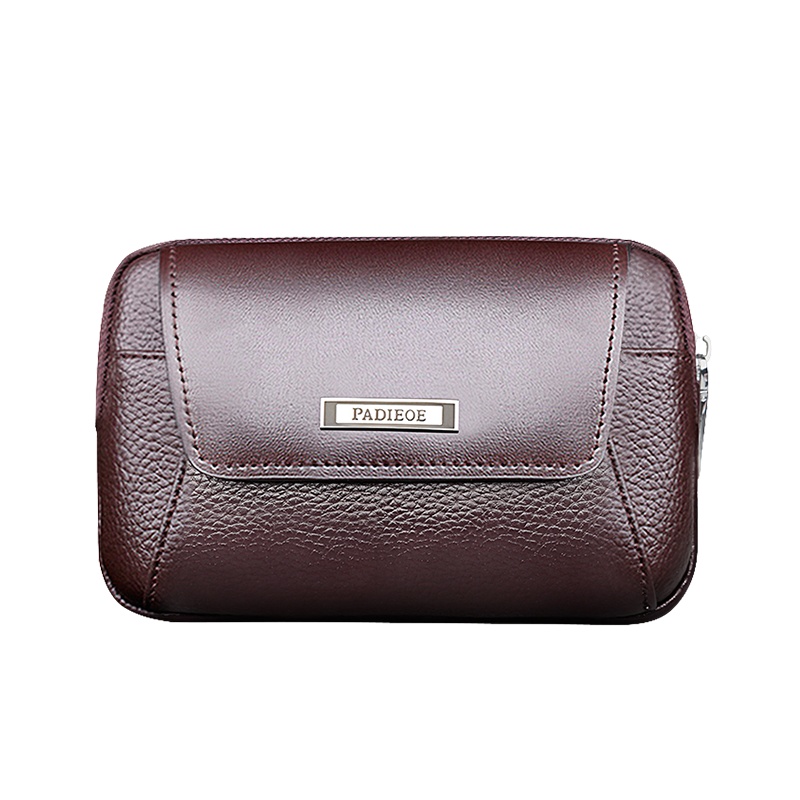 【顺丰配送】手机包男士腰包真皮胸包男士斜挎包男士收钱腰包胸包多功能男士背包YB160752-1Z