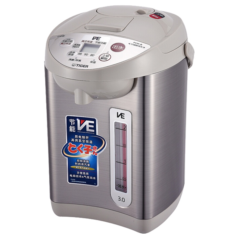 虎牌(tiger)日本原装进口温控器虎牌按键式电热水瓶电水壶 真空智能电水壶 PVW-B30C 3L
