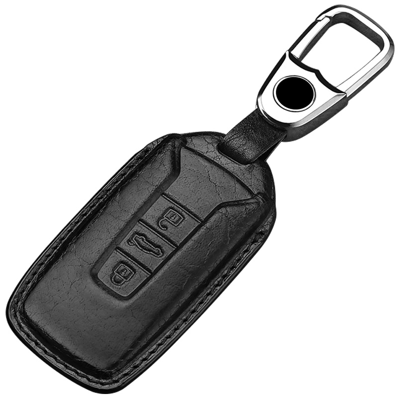 适用于大众途锐钥匙包真皮途锐钥匙套男女途锐钥匙扣链智能一键启动钥匙保护壳传枫