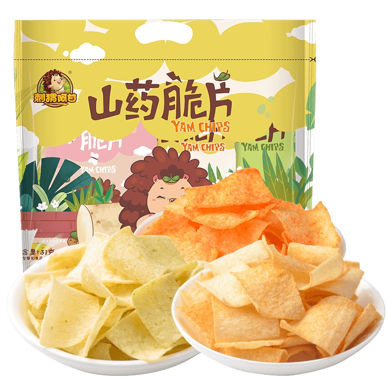 刺猬阿甘 网红山药脆片 麻辣香葱番茄口味组合装31g*3