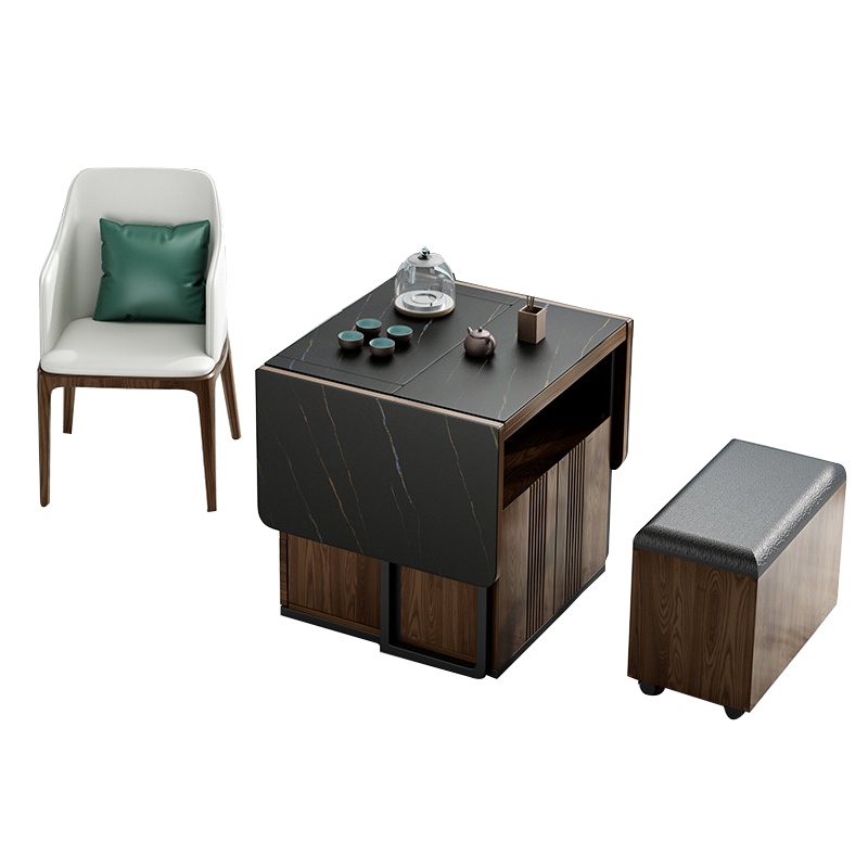 折叠多功能可移动小茶台家用功夫茶桌椅组合茶车岩板茶几阳台茶桌