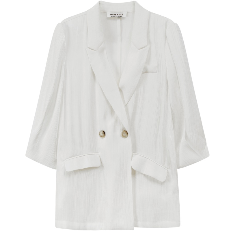 OtherMix丝滑牛奶小西装2021年夏季新款韩版宽松女式薄款外套上衣