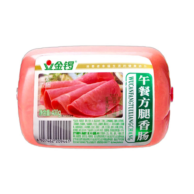 金锣 400g 午餐方腿香肠 切片早餐肠 火锅手抓饼原料