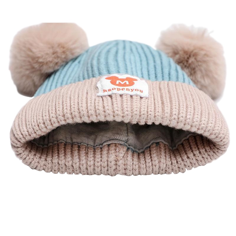 婴儿帽子秋冬季 新生儿加厚保暖加绒3-6-12-24个月宝宝男女儿童帽 莎丞