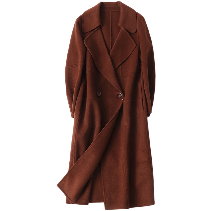 憨厚皇后2019春季女士韩版时尚双面尼毛呢外套