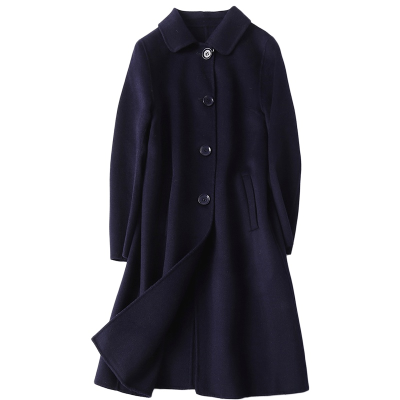 憨厚皇后2019海宁春季新款羊毛毛呢长款外套双面呢韩版女士大衣
