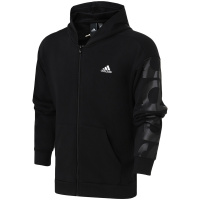 【自营】adidas男服夹克外套连帽拉链衫休闲运动服DH3992 L DH3992黑色