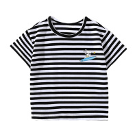 史努比童装儿童短袖T恤2021夏装新款男女小中大童条纹上衣