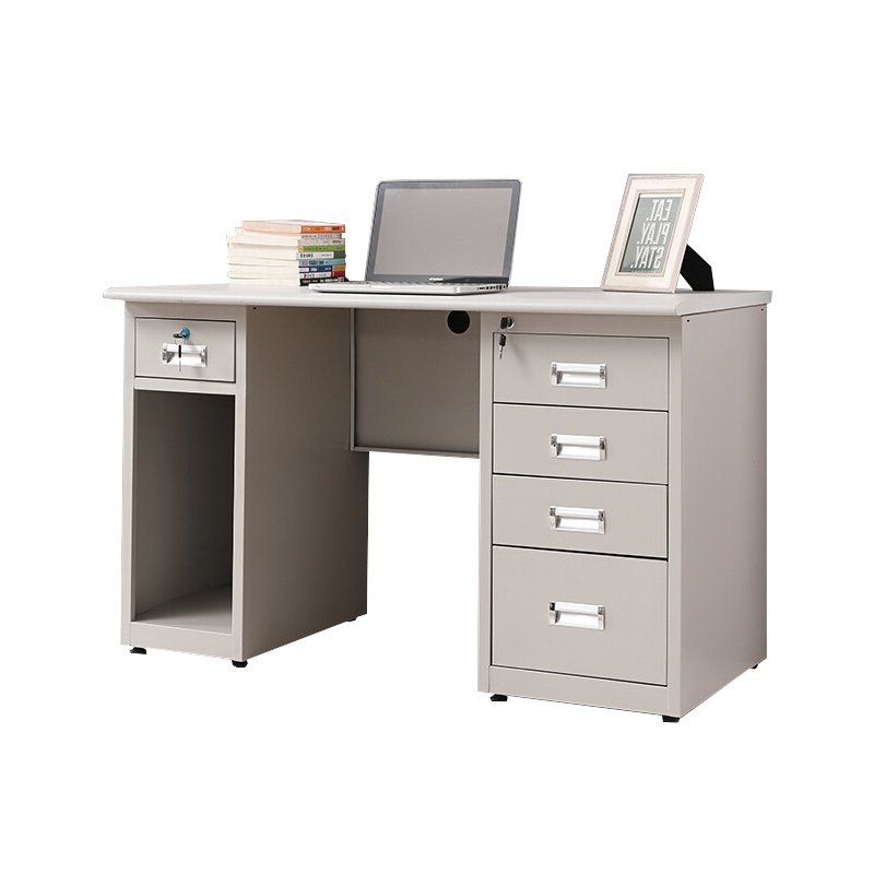 钢制办公桌电脑桌职员桌财务桌员工桌带锁带抽屉五斗一空