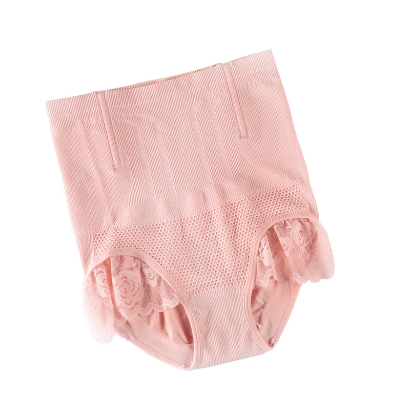 2条浪莎日本小蛮腰 收腹裤蜂巢高腰 闺蜜女内裤提臀塑身裤塑形 蕾丝三角裤