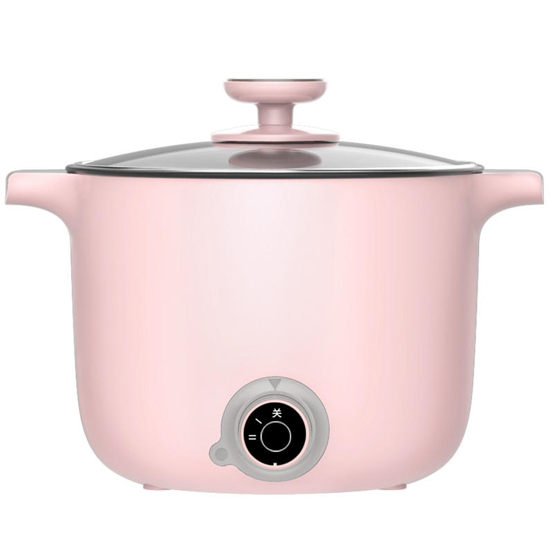 安家乐AJL-A1301宿舍学生煮面小电锅火锅家用多功能炒一体迷你寝室小锅单人(粉色)不粘可煎炒