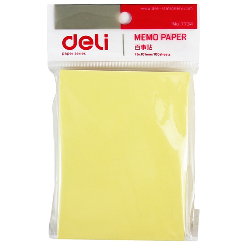 得力(deli)7734 百事贴 76*101mm 1个 淡黄(JL)