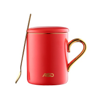 爱仕达杯子创意马克杯陶瓷美式咖啡杯茶水办公室个性简约带盖家用潮流