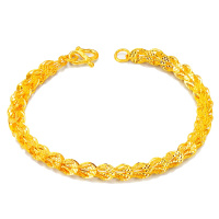 手拉手(Slaso)珠宝 黄金手链女金手链足金999纯金细手链优雅凤尾手链礼物