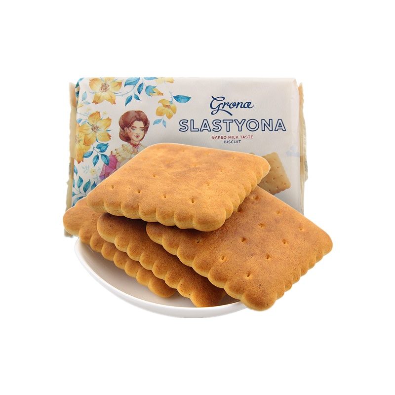 (拍3发4)乌克兰格兰娜牛奶味饼干360g苏宁自营零食韧性饼干鲜香酥脆充饥乌克兰进口零食休闲食品吃货网红早餐饱腹小吃代餐