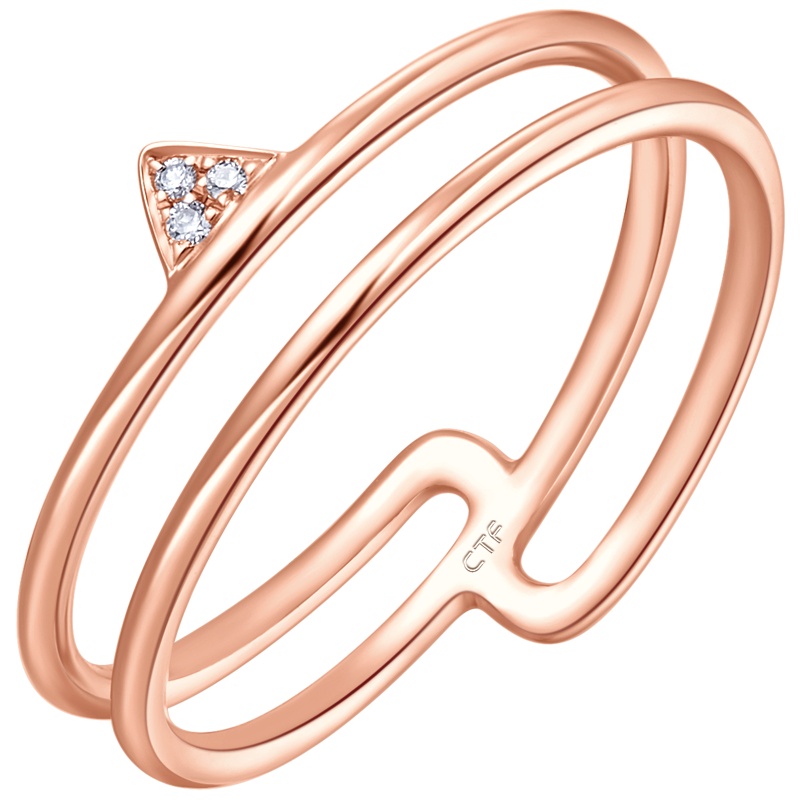 周大福Y时代首饰时尚个性18K金钻石戒指钻戒U169597