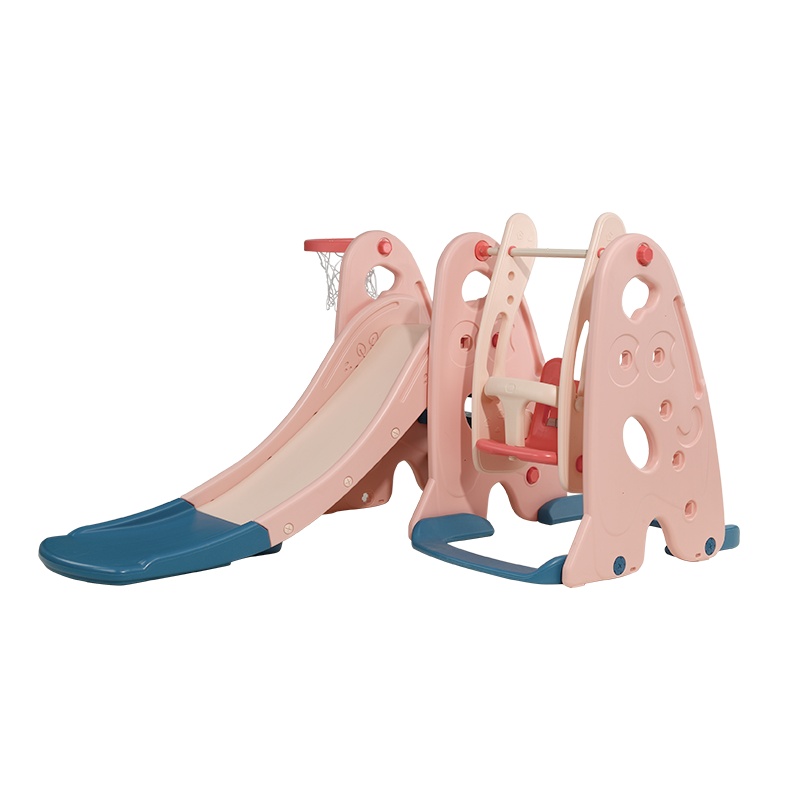 babycare儿童滑滑梯室内小型家用宝宝玩具婴儿玩具小孩玩的秋千组合游乐园 三合一 维尔粉
