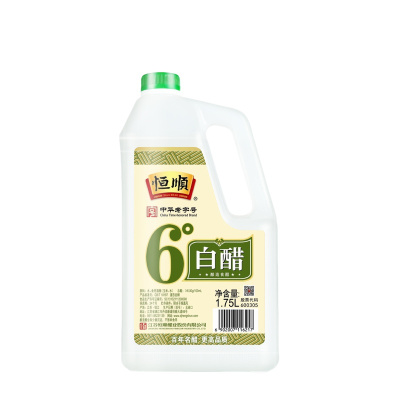 恒顺6度白醋1.75L桶酿造食用醋凉拌调味醋六度泡脚洗脚家用清洁