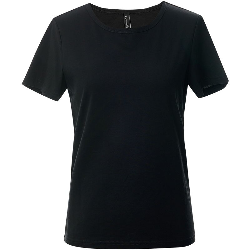 欧昵雪夏季简约ins圆领宽松遮肚T恤女短袖显瘦纯棉上衣