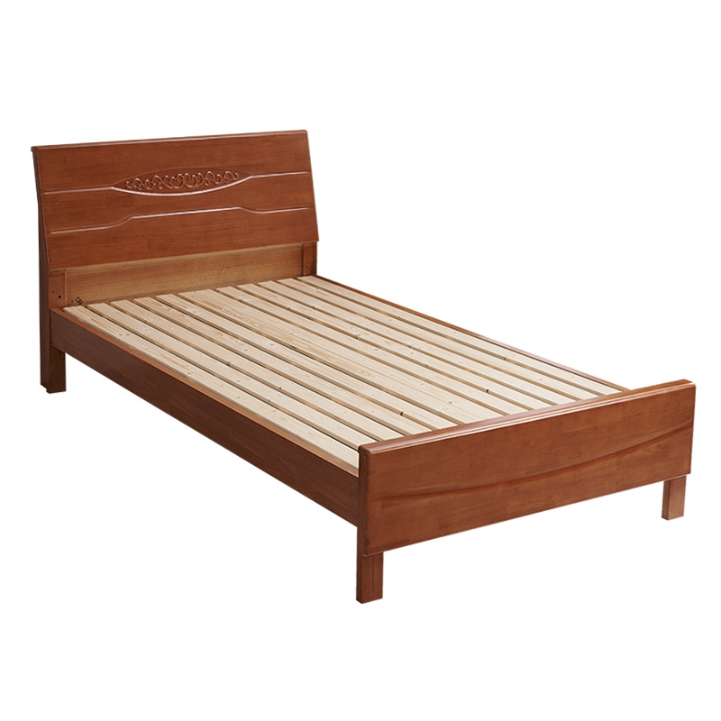 巨高家具宿舍公寓单人架子实木床 胡桃色