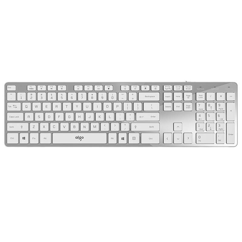 爱国者 (AIGO) 炫彩剪刀脚巧克力通用USB有线键盘 安静时尚 实用寿命长 V500 曜石黑