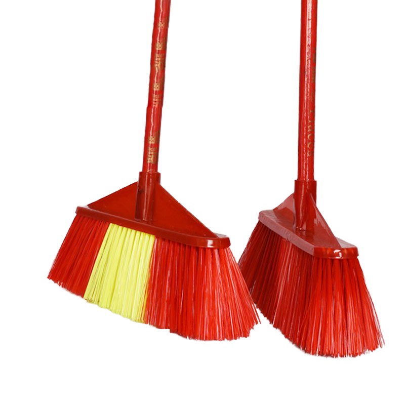 茶花(CHAHUA) 塑料扫把 扫把清洁工具 三角五排 配木柄 不开绒毛