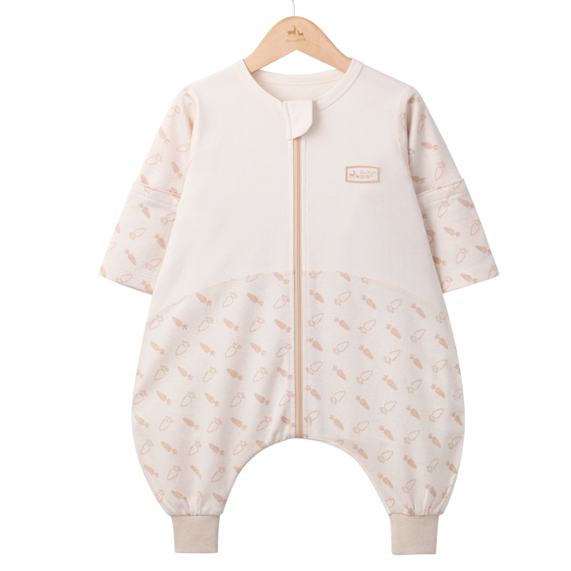 欧孕彩棉婴儿睡袋秋冬加厚款分腿宝宝儿童防踢被春秋四季薄款