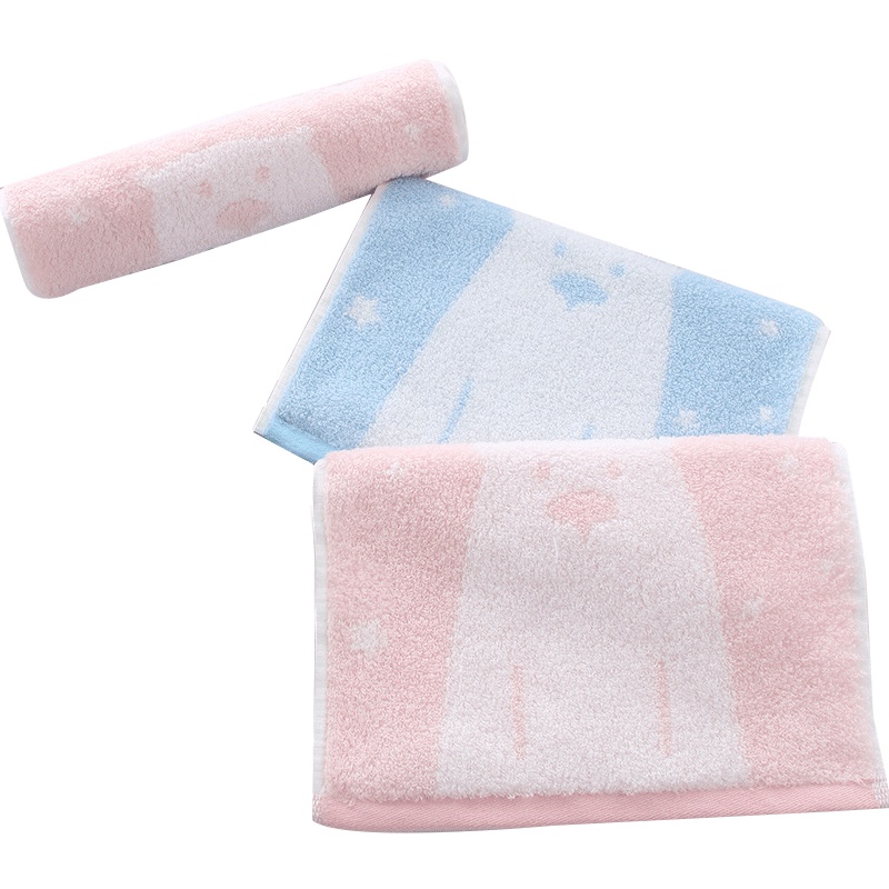 图强 纯棉童巾3条装成人男女儿童宝宝柔软吸水家用洗脸全棉小毛巾