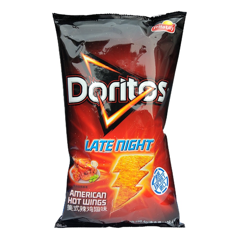 多力多滋玉米片夜电美式辣鸡翅味198.4g/袋 台湾进口