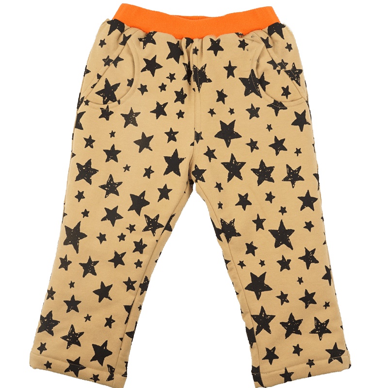 婴姿坊正品男童加厚夹棉松紧长裤宝宝冬季休闲百搭保暖棉裤