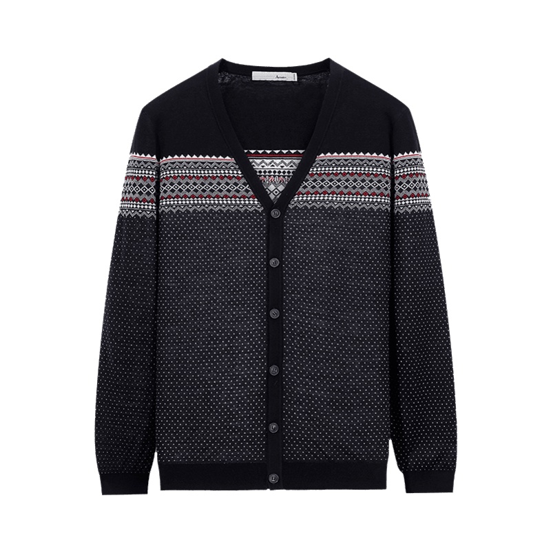 Artsdon/阿仕顿毛衫春款男士开衫时尚休闲条纹波点毛衫男