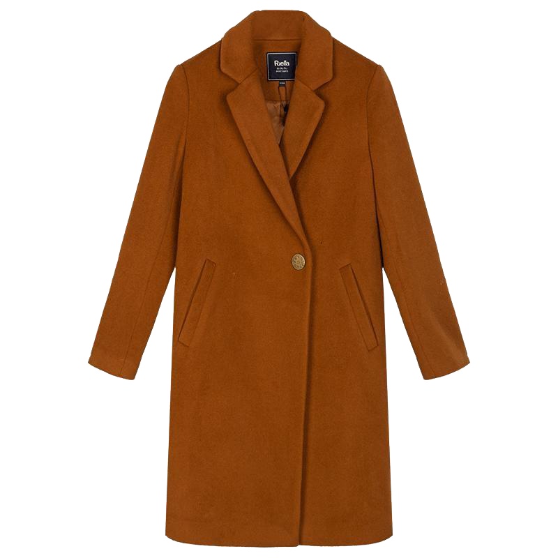 拉夏贝尔Puella秋冬季女装羊毛呢大衣女中长款外套女风衣20010926