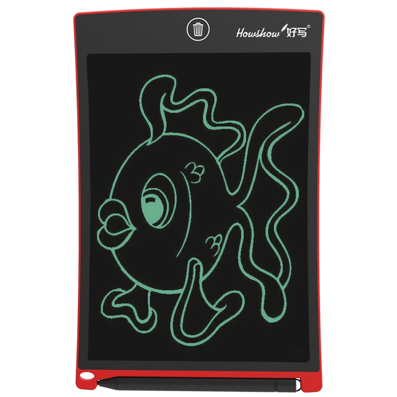 好写(howshow)8.5英寸液晶手写板 儿童涂鸦绘画板 学生草稿板 无尘小黑板写字板 宝宝涂鸦板 H8S红色