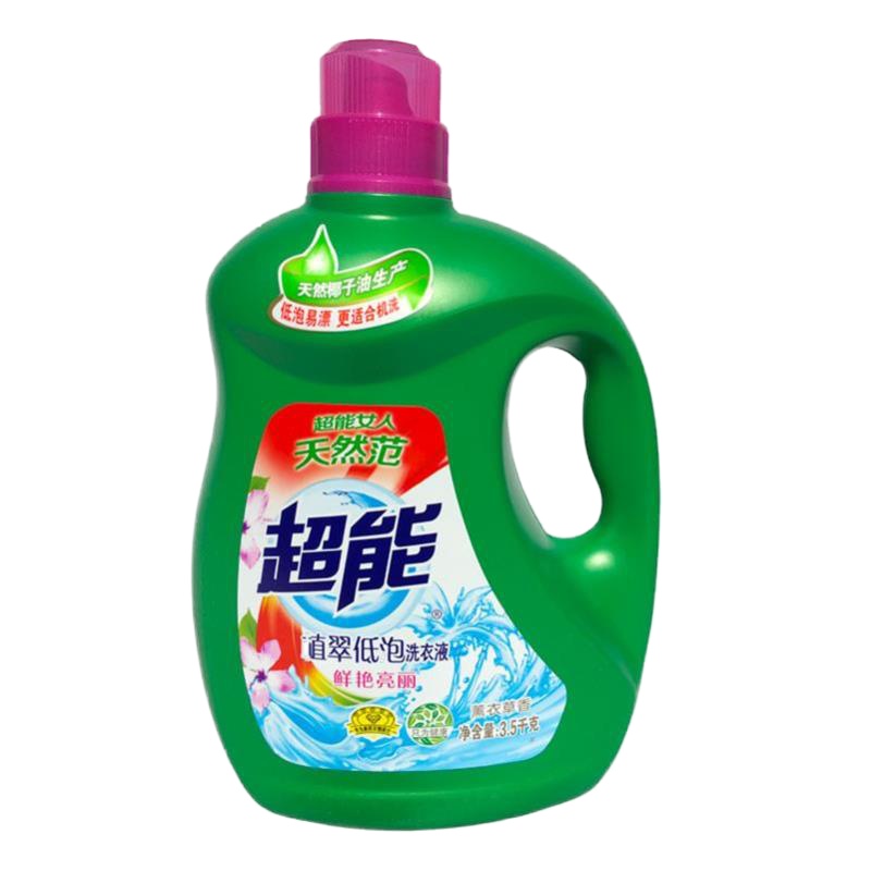超能 衣物清洁 植翠低泡 鲜艳亮丽 洗衣液 3.5kg 瓶装