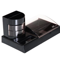 得力(deli) 903 带笔筒桌面用品收纳盒 多功能组合办公盒 黑色