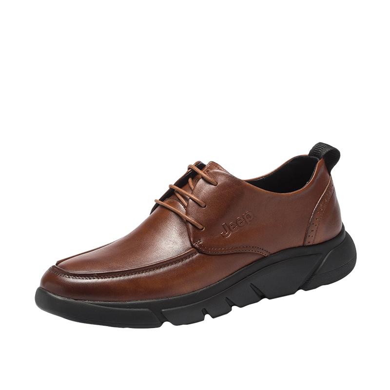 Jeep吉普男鞋都市商务休闲皮鞋轻质耐磨真皮皮鞋男