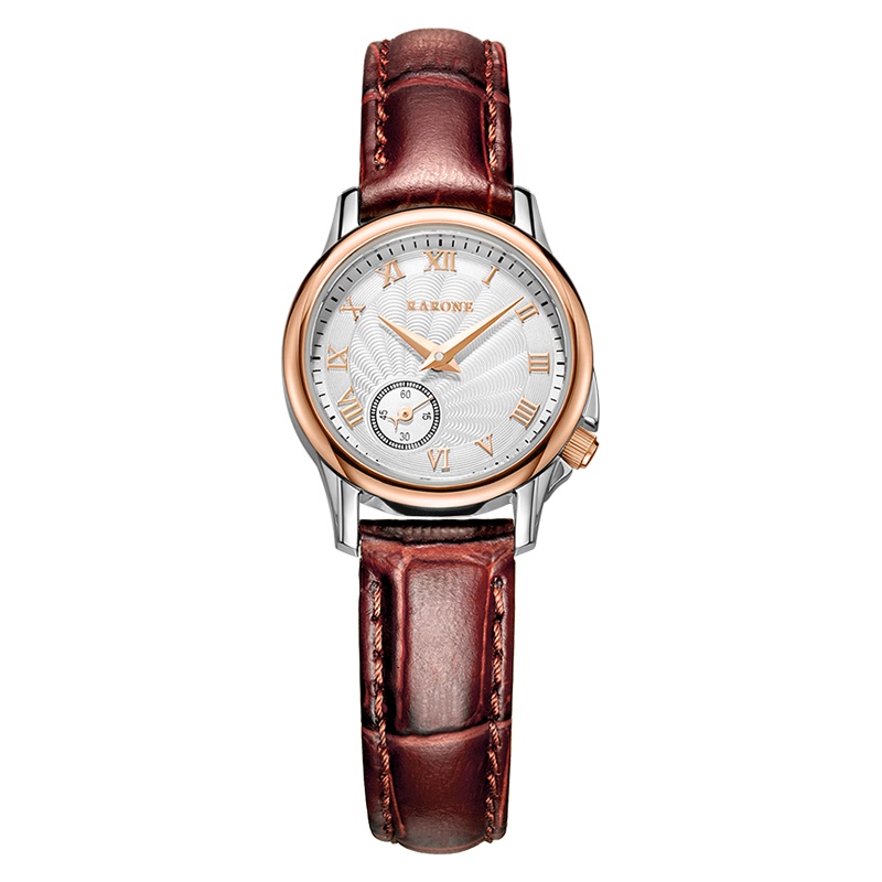 雷诺(RARONE)【经典百搭】简约复古罗马刻度石英女表休闲皮带防水表838128