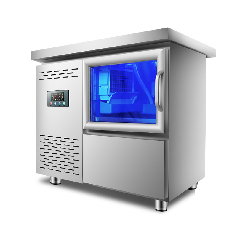 喜莱盛260W吧台式制冰机风冷水冷55冰格商用40kg斤大型不锈钢奶茶店酒吧13-18 出冰设备全自动方形制冰机