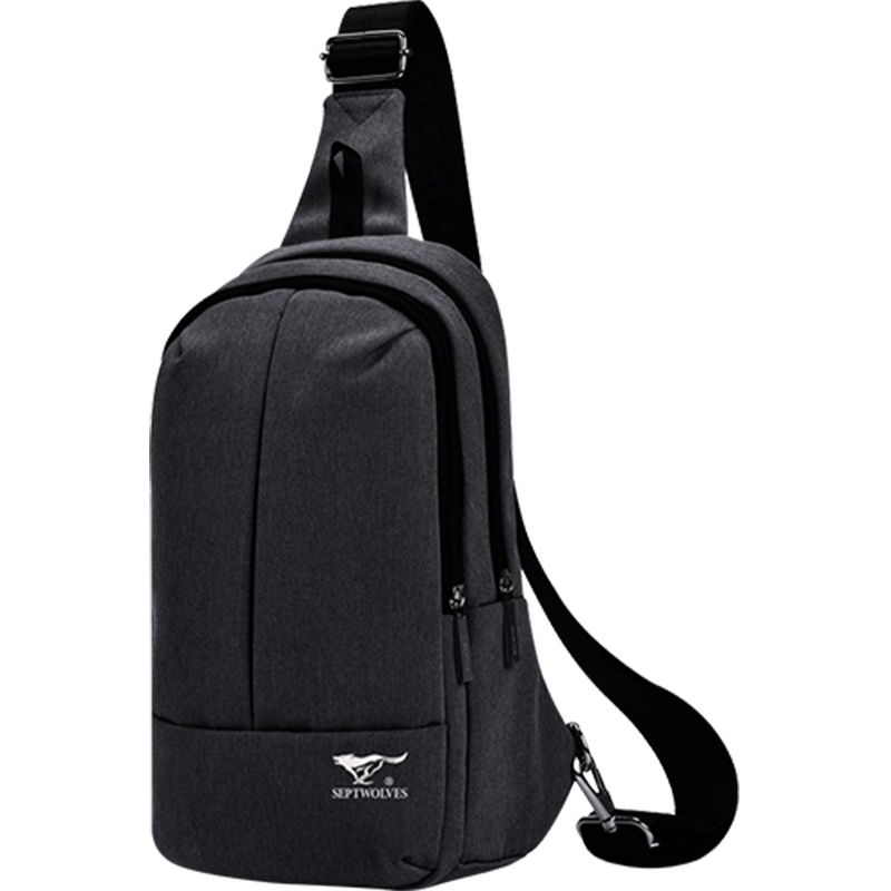 七匹狼(SEPTWOLVES)胸包背包男斜挎包休闲多功能运动腰包男包时尚潮流男士单肩包